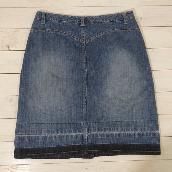 Vintage Gloria Vanderbilt Two Tone Denim Skirt - Picture 2 of 2